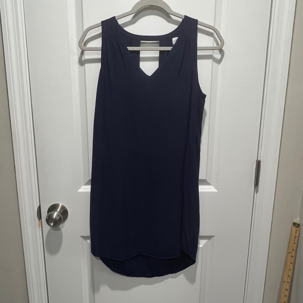 Old Navy Womens Sleeveless V-Neck‎ Cutout Back Shift Dress Navy Blue Size S